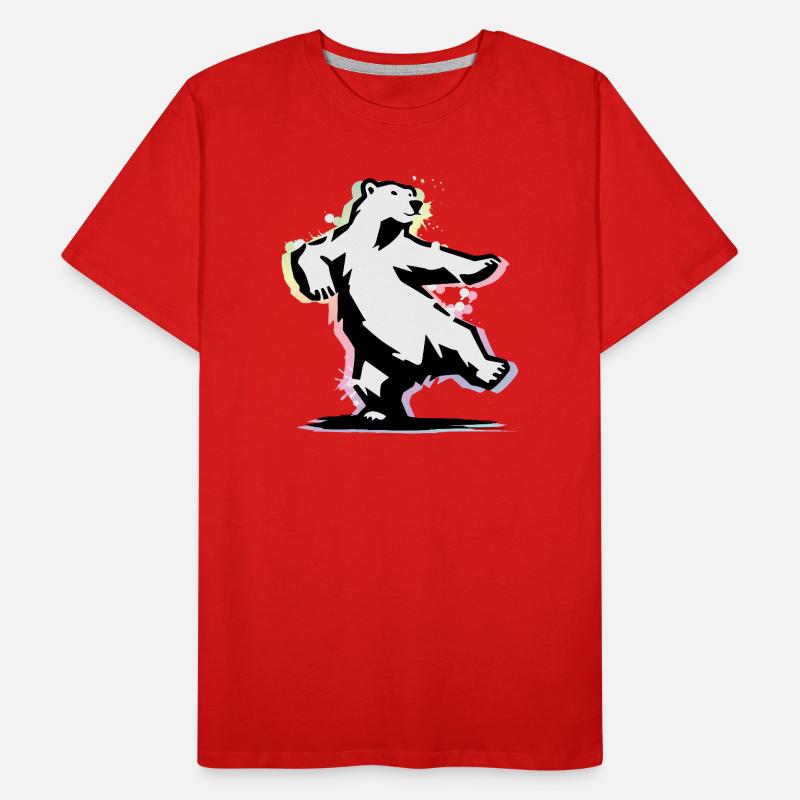 Tanzender Eisbär im Stencil-Stil Männer Premium Bio T-Shirt