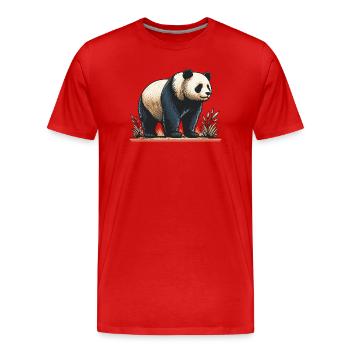 Panda - T-shirt bio Premium Homme - rouge - Devant - Damien (186cm)