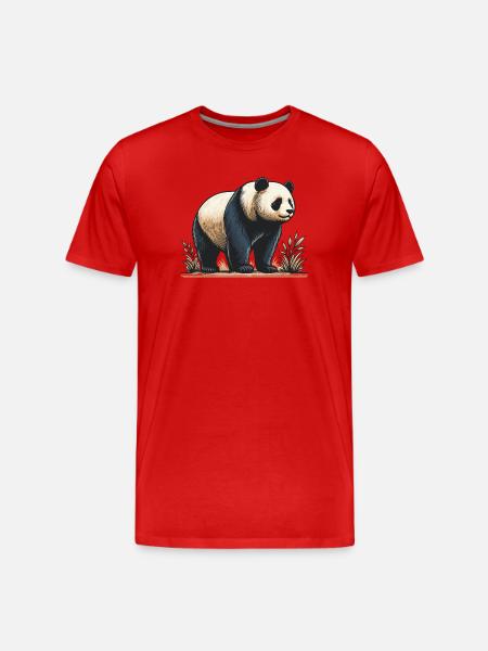 Panda - Männer Premium Bio T-Shirt - Rot
