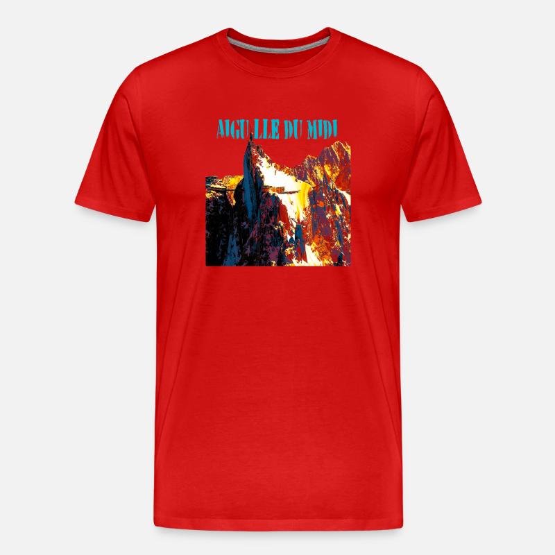 Aiguille du Midi - Männer Premium Bio T-Shirt - Rot