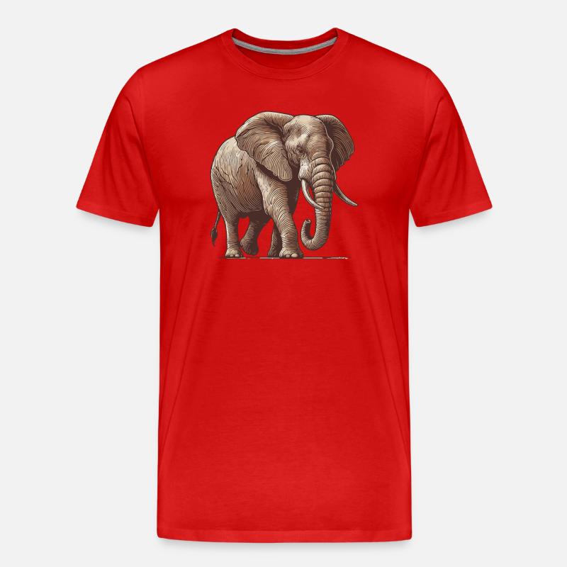 Elefant - Männer Premium Bio T-Shirt - Rot