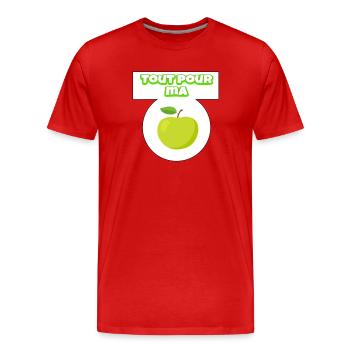 Tout pour ma pomme - T-shirt bio Premium Homme - rouge - Devant - Damien (186cm)