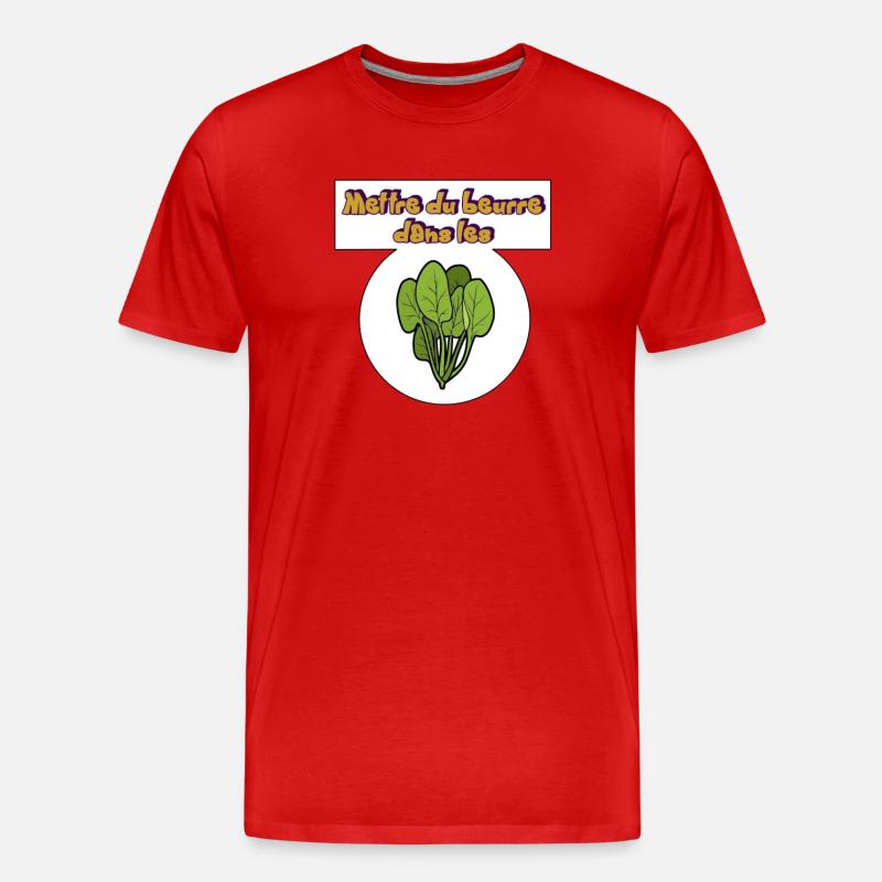 Butter in den Spinat geben - Männer Premium Bio T-Shirt - Rot