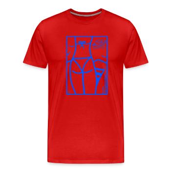Les îles d'Hyères - T-shirt bio Premium Homme - rouge - Devant - Damien (186cm)