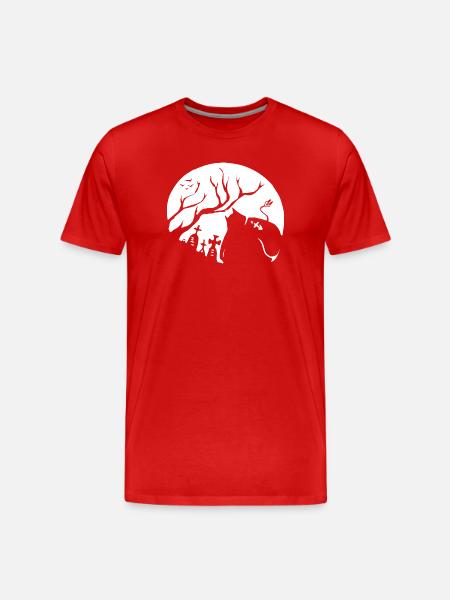 Silhouette d’animal nocturne - T-shirt bio Premium Homme - rouge