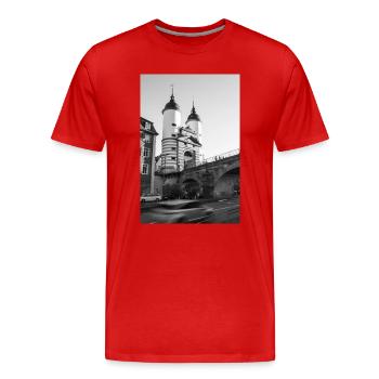 Portail du pont Heidelberg - T-shirt bio Premium Homme - rouge - Devant - Damien (186cm)