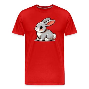 Lapin - T-shirt bio Premium Homme - rouge - Devant - Damien (186cm)
