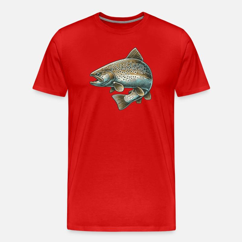 Lachs - Männer Premium Bio T-Shirt - Rot