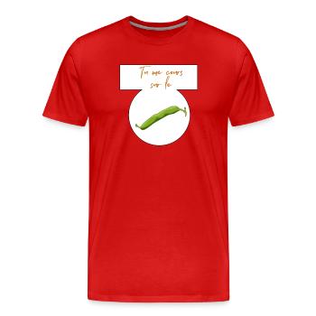 Du rennst mich auf die Bohne - Männer Premium Bio T-Shirt - Rot - Vorne - Damien (186cm)