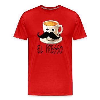Expresso - T-shirt bio Premium Homme - rouge - Devant - Damien (186cm)