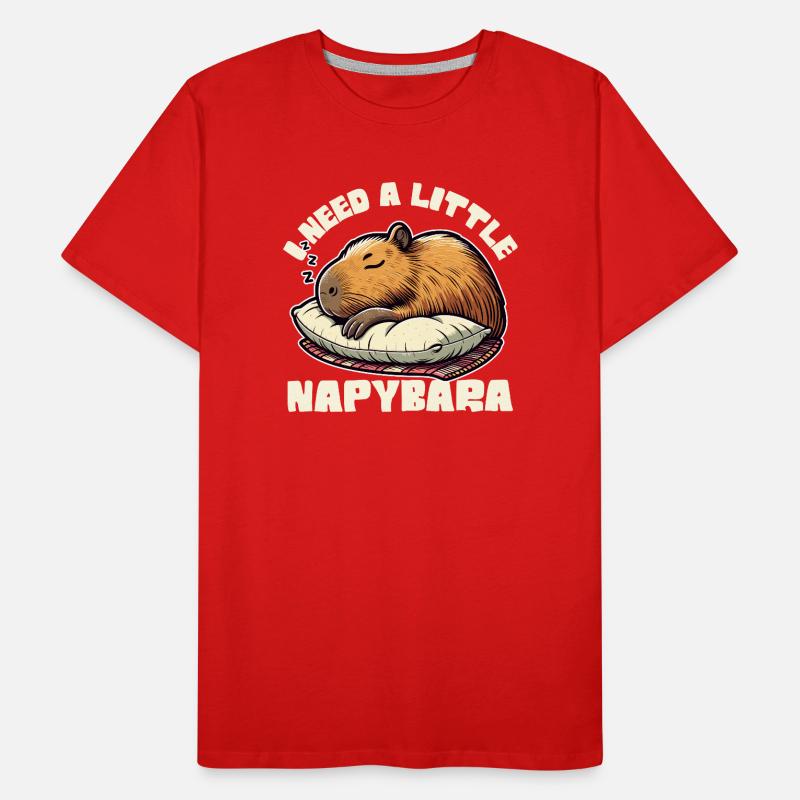 I Need a Little Napybara, Funny Capybara Design Men's Premium Organic T-Shirt