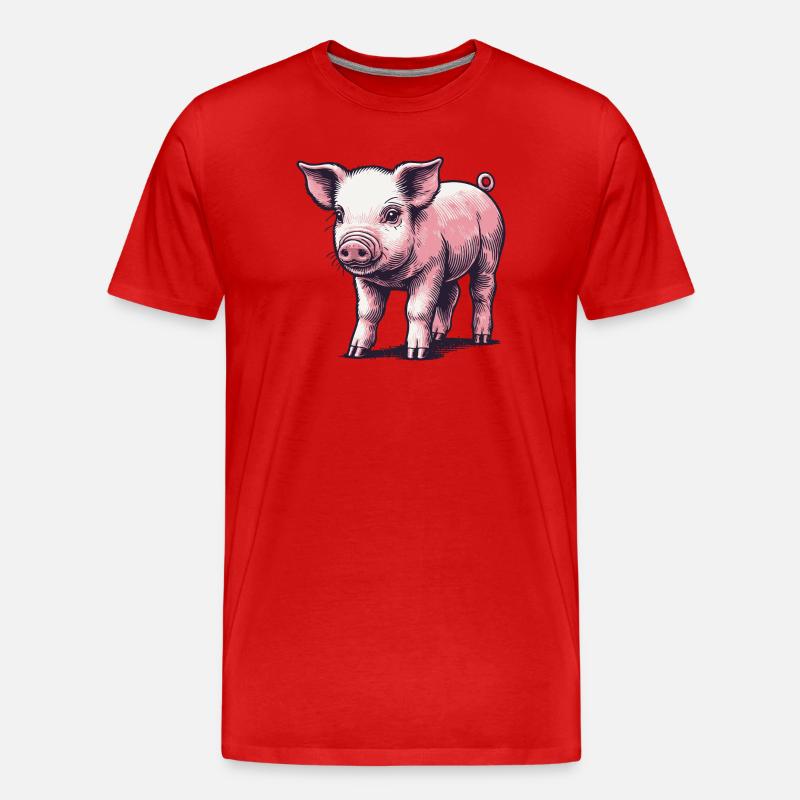 Ferkel - Männer Premium Bio T-Shirt - Rot