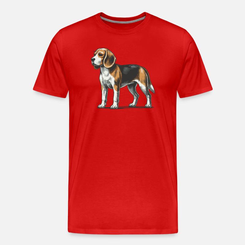 Beagle - Männer Premium Bio T-Shirt - Rot