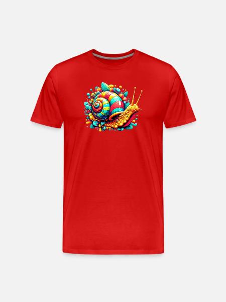 Snail - Men's Premium Organic T-Shirt - red