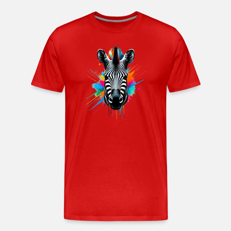 Zebra - Männer Premium Bio T-Shirt - Rot