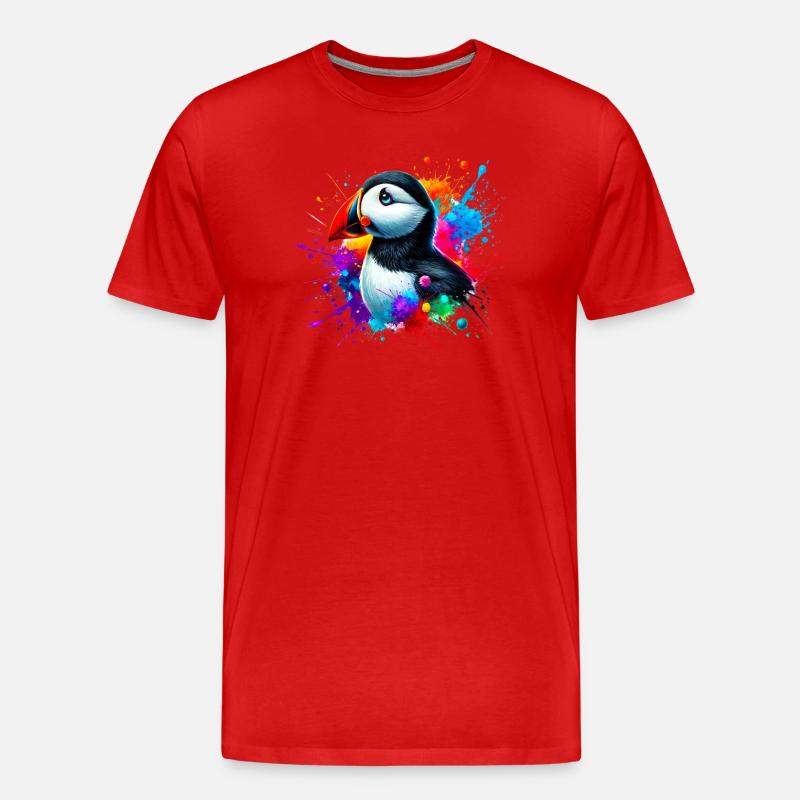 Papageitaucher - Männer Premium Bio T-Shirt - Rot