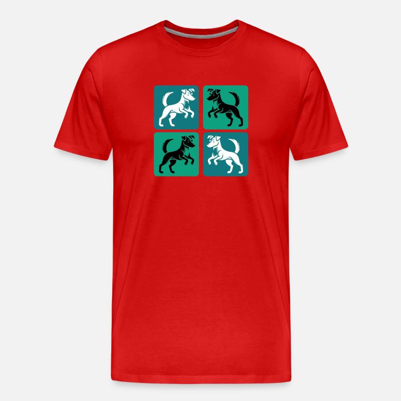 Jack Russell Terrier Design - Männer Premium Bio T-Shirt - Rot