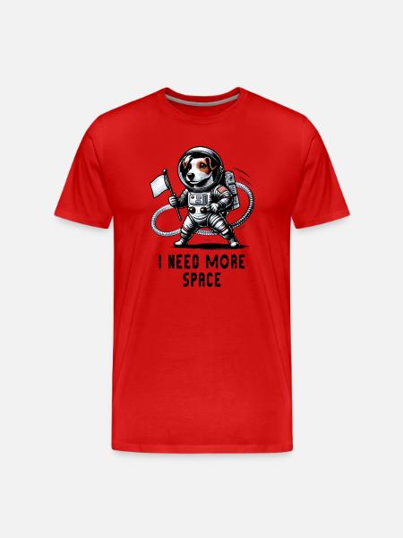 Jack Russell Terrier Astronaut - Men's Premium Organic T-Shirt - red