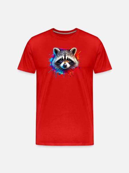 Raccoon - Men's Premium Organic T-Shirt - red