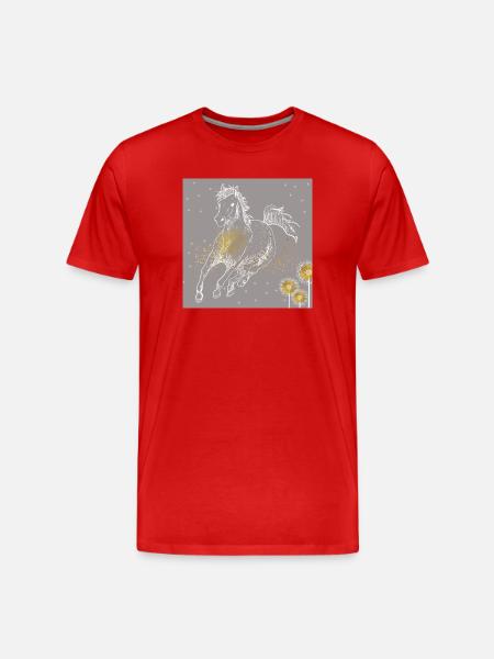 Pferd. - Männer Premium Bio T-Shirt - Rot