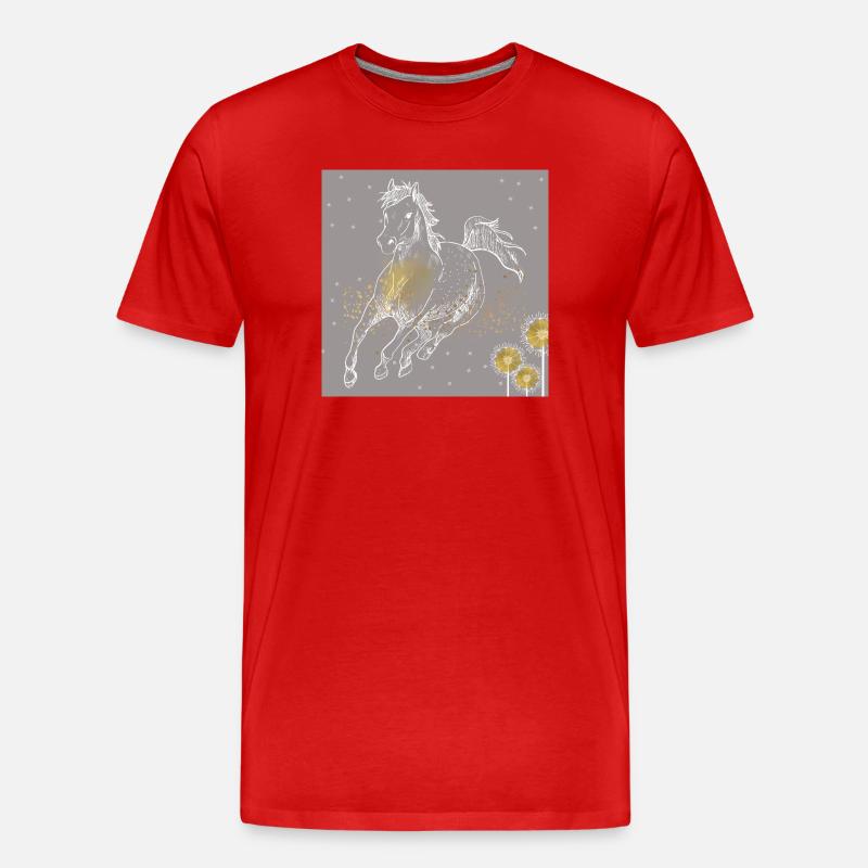 Pferd. - Männer Premium Bio T-Shirt - Rot