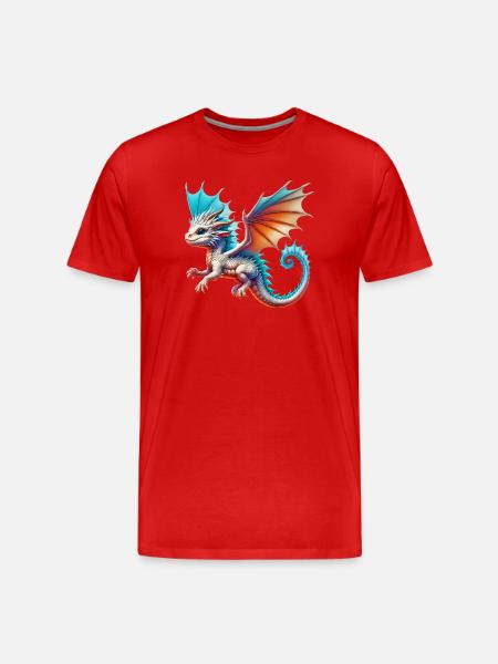 Drache - Männer Premium Bio T-Shirt - Rot