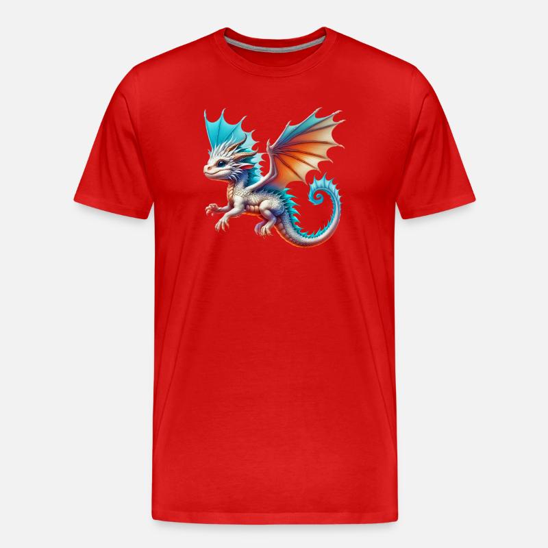 Drache - Männer Premium Bio T-Shirt - Rot
