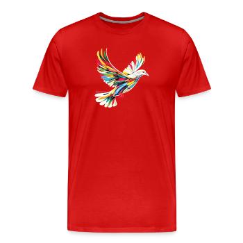 Taube Weiß Frieden Peace Ringeltaube Weiße Tauben - Männer Premium Bio T-Shirt - Rot - Vorne - Damien (186cm)