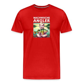 Nachwuchs Angler - Baby Geschenk - Männer Premium Bio T-Shirt - Rot - Vorne - Damien (186cm)