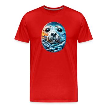 Seal - Men's Premium Organic T-Shirt - red - Front - Damien (186cm)