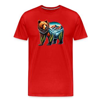 Ours - T-shirt bio Premium Homme - rouge - Devant - Damien (186cm)