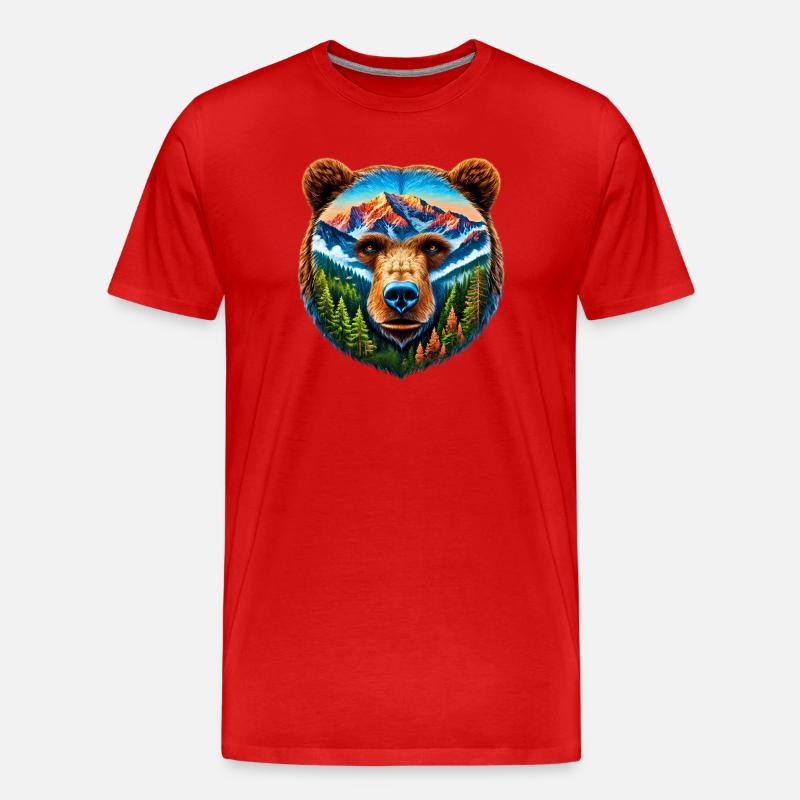 Bär - Männer Premium Bio T-Shirt - Rot