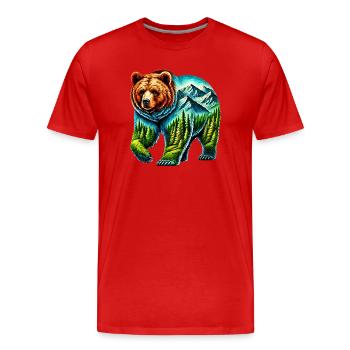Ours - T-shirt bio Premium Homme - rouge - Devant - Damien (186cm)