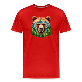 Ours - T-shirt bio Premium Homme - rouge - Devant - Damien (186cm)