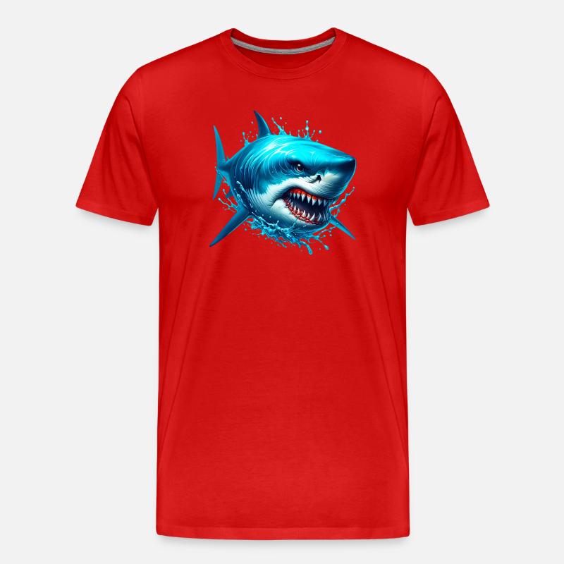 Hai - Männer Premium Bio T-Shirt - Rot