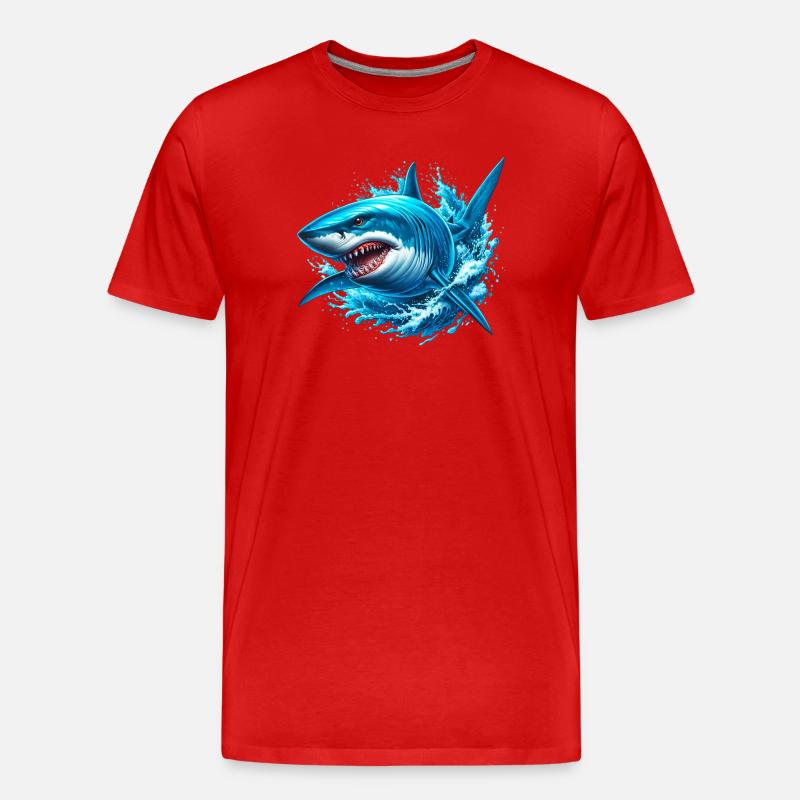 Hai - Männer Premium Bio T-Shirt - Rot