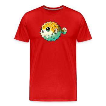 Kugelfisch - Männer Premium Bio T-Shirt - Rot - Vorne - Damien (186cm)