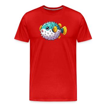 Kugelfisch - Männer Premium Bio T-Shirt - Rot - Vorne - Damien (186cm)