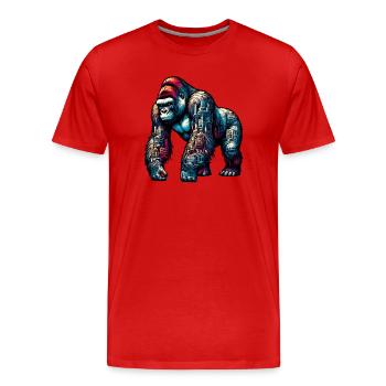 Gorilla - Männer Premium Bio T-Shirt - Rot - Vorne - Damien (186cm)