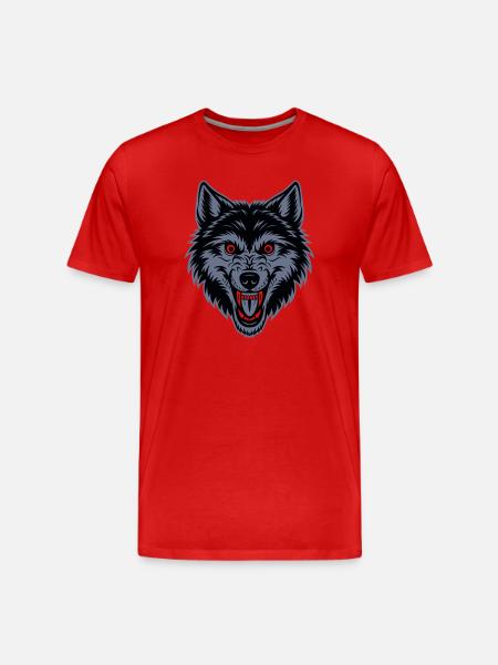 Fierce Wolf - Unleash the Beast - Men's Premium Organic T-Shirt - red