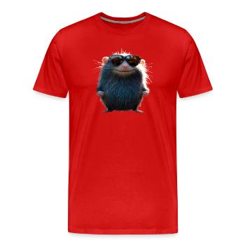 Mole with Sunglasses Love Cute Moles - Men's Premium Organic T-Shirt - red - Front - Damien (186cm)