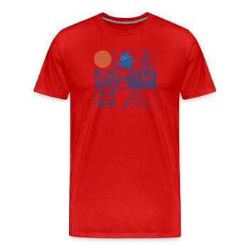 Osaka Japan Mono - Männer Premium Bio T-Shirt - Rot - Vorne - Damien (186cm)