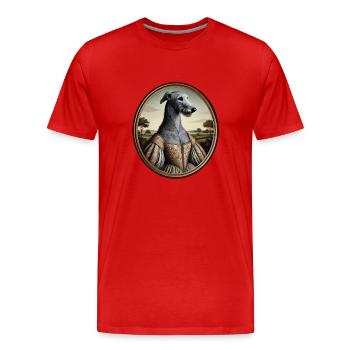 Porträt Irischer Wolfshund Amber - Männer Premium Bio T-Shirt - Rot - Vorne - Damien (186cm)