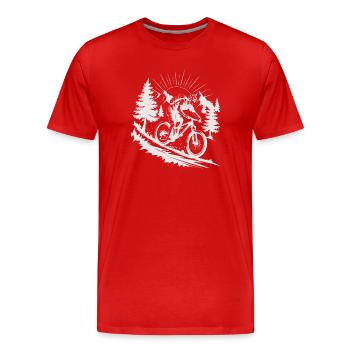 MTB Mountainbike - Männer Premium Bio T-Shirt - Rot - Vorne - Damien (186cm)