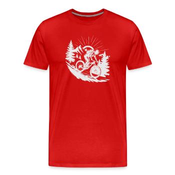 MTB Mountainbike - Männer Premium Bio T-Shirt - Rot - Vorne - Damien (186cm)