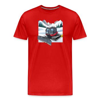 Snow groomer clearing - Men's Premium Organic T-Shirt - red - Front - Damien (186cm)