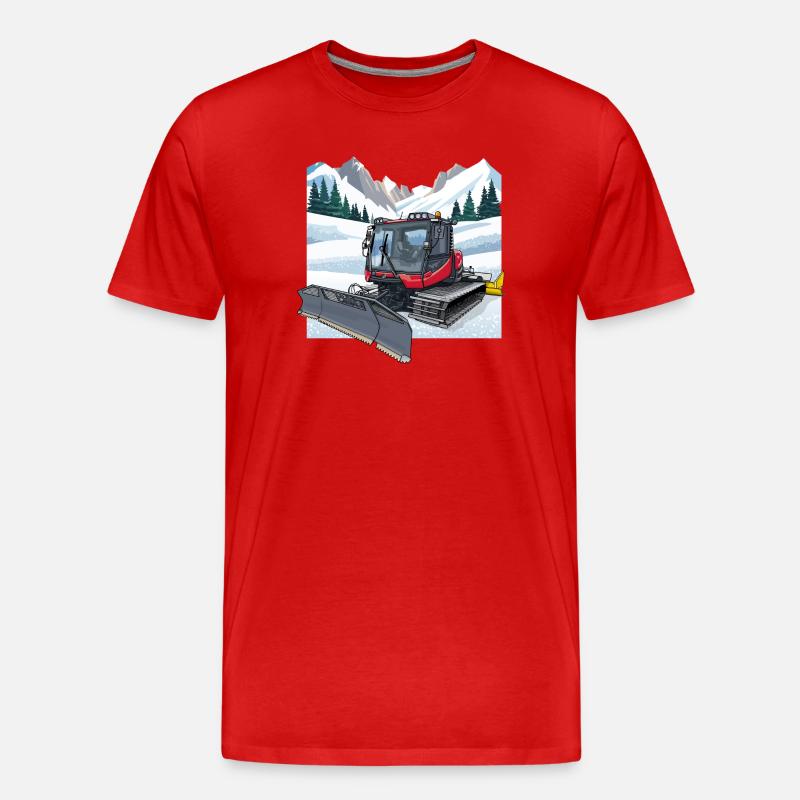 Pistenraupe beim Räumen - Männer Premium Bio T-Shirt - Rot