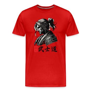 Bushido von Ronin - Männer Premium Bio T-Shirt - Rot - Vorne - Damien (186cm)