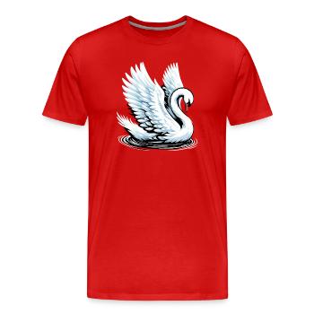 Cygne - T-shirt bio Premium Homme - rouge - Devant - Damien (186cm)