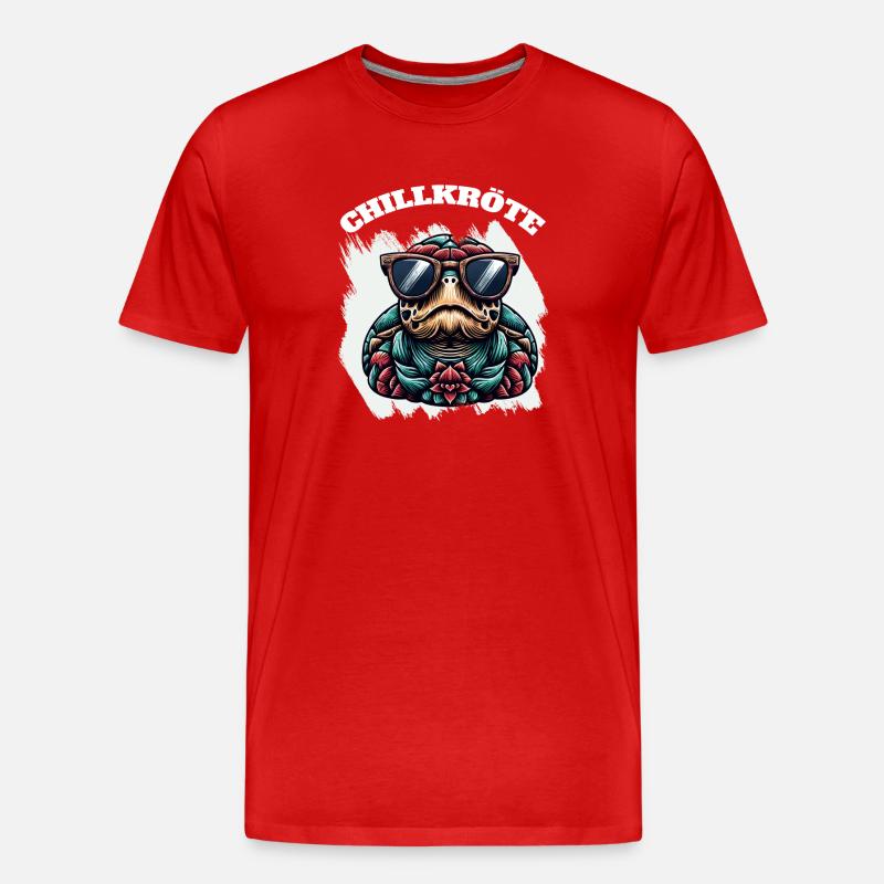 Kollektive Schildkrötenkunst mit Sonnenbrille - Männer Premium Bio T-Shirt - Rot